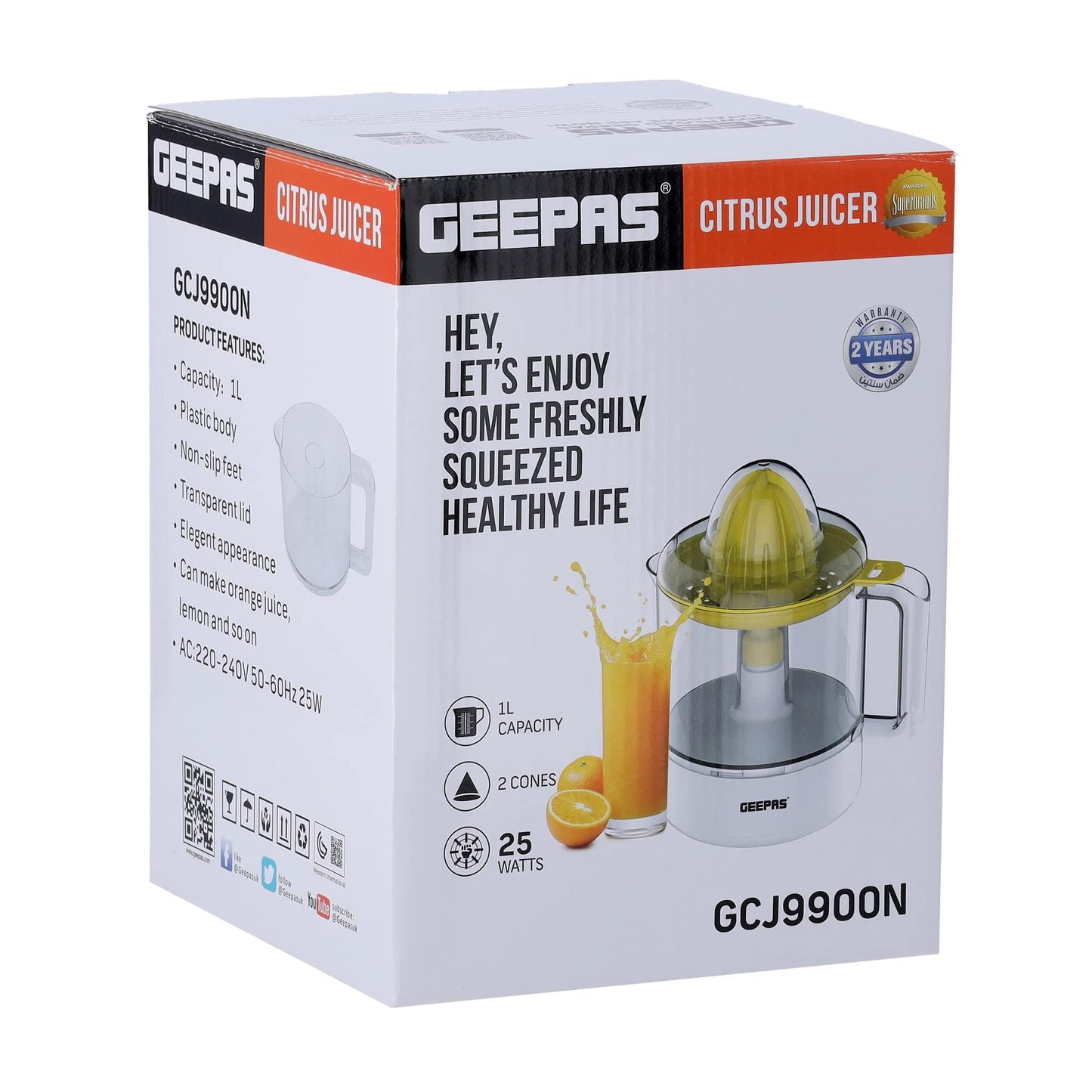 Geepas GCJ9900 25W Citrus Juicer – Effortless Fresh Juice Extraction - LIFE STORES UGANDA