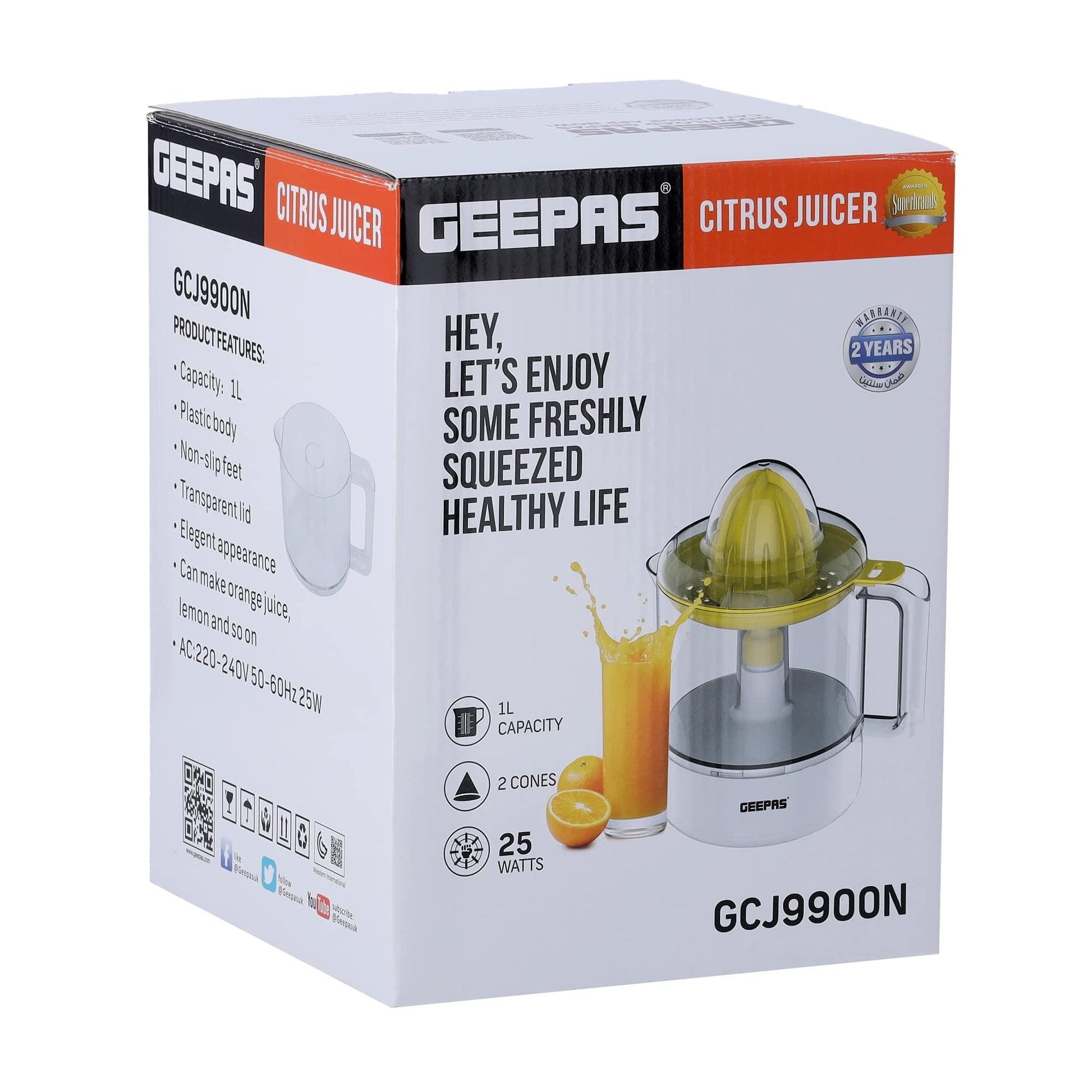 Geepas GCJ9900 25W Citrus Juicer – Effortless Fresh Juice Extraction - LIFE STORES UGANDA