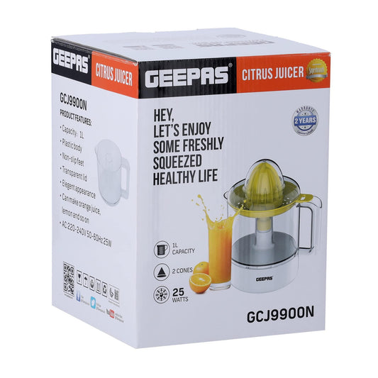 Geepas GCJ9900 25W Citrus Juicer – Effortless Fresh Juice Extraction - LIFE STORES UGANDA
