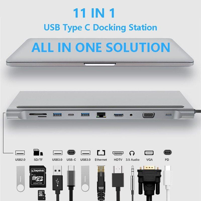 Hub Laptop Expansion Dock – 11in1 Multifunctional Docking Station – The Ultimate Connectivity Solution - LIFE STORES UGANDA