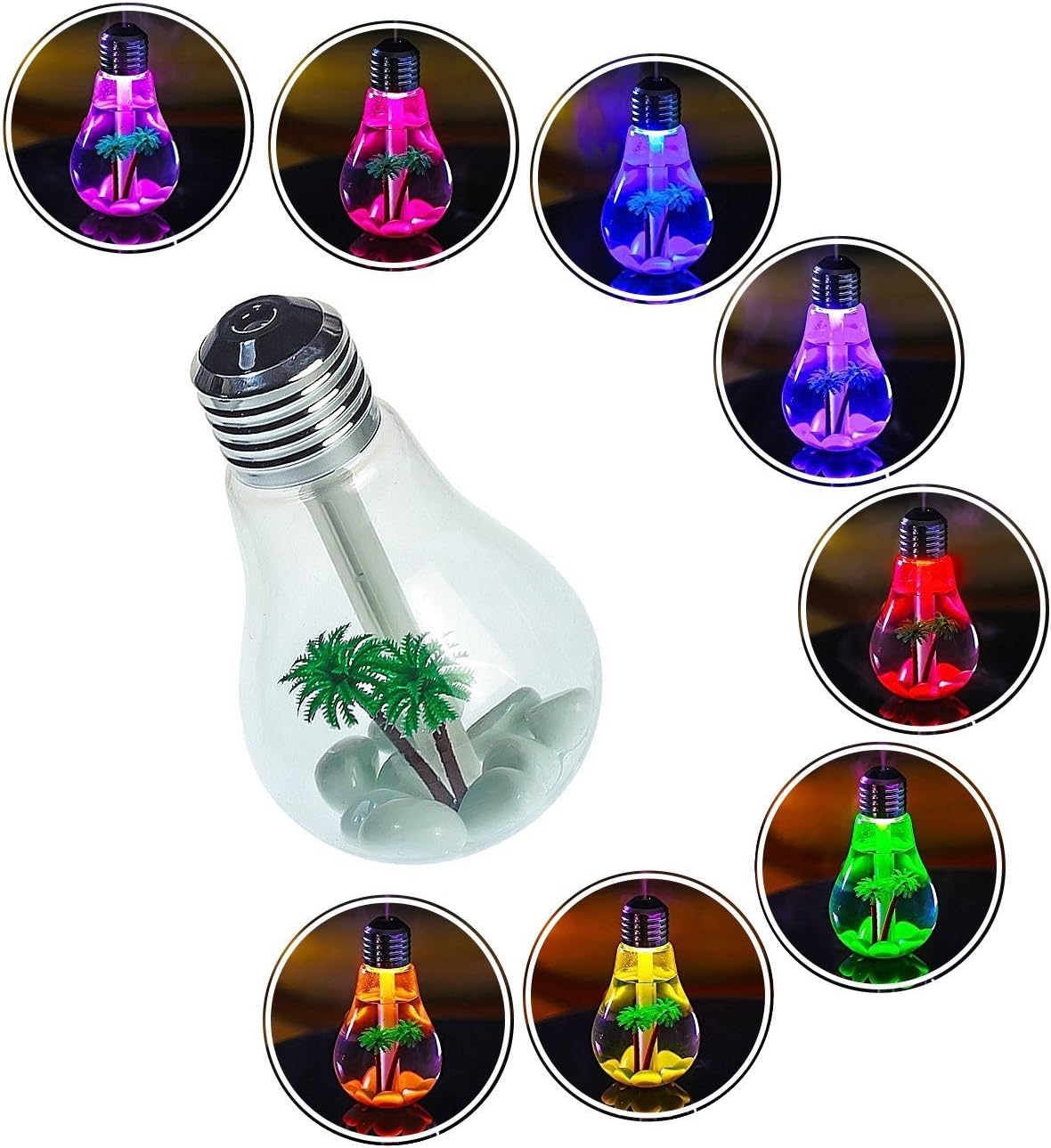7-Color LED Humidifier – 400ml Silent Nano Atomization Air Moisturizer for Home, Office, and Dorm