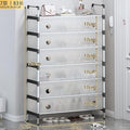 7-Layer Dust Proof Shoe Rack with Cover - 21 Pair Storage Organizer with Durable Plastic Construction