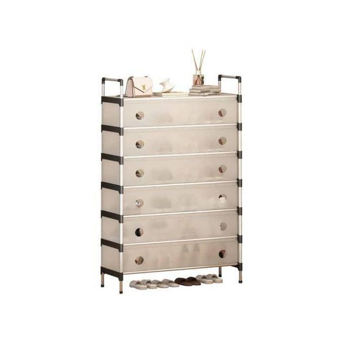 7-Layer Dust Proof Shoe Rack with Cover - 21 Pair Storage Organizer with Durable Plastic Construction