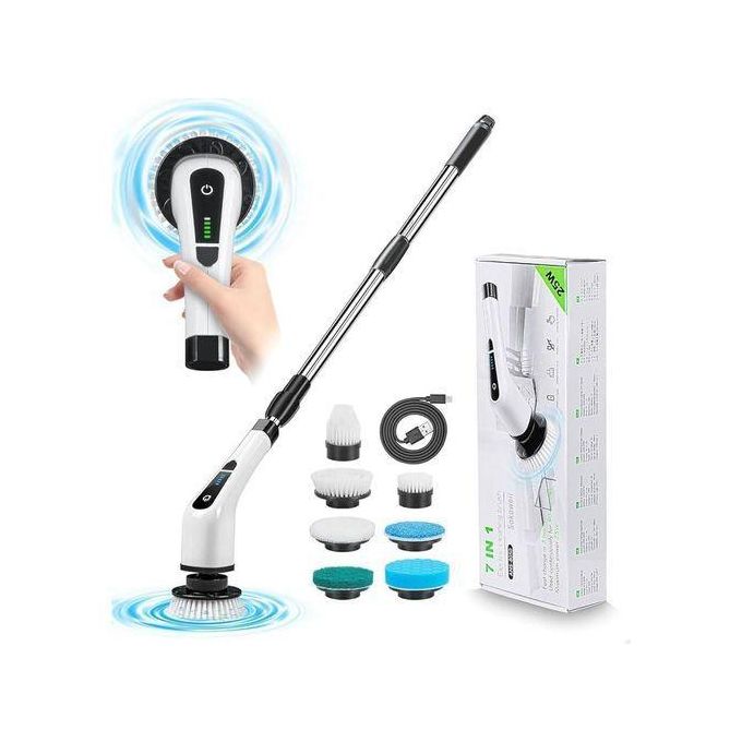 Cordless 7-in-1 Spin Scrubber Brush – Electric Cleaning for Bathroom & Floor
