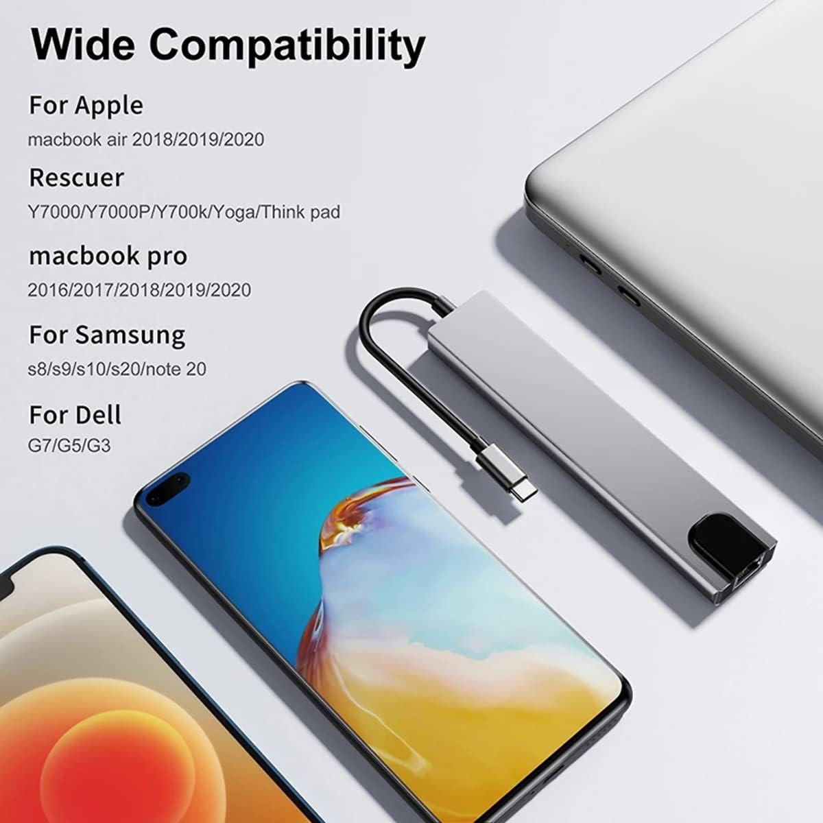 Type-C,  8-in-1 USB-C Hub – Power, Ports & 4K in Your Pocket