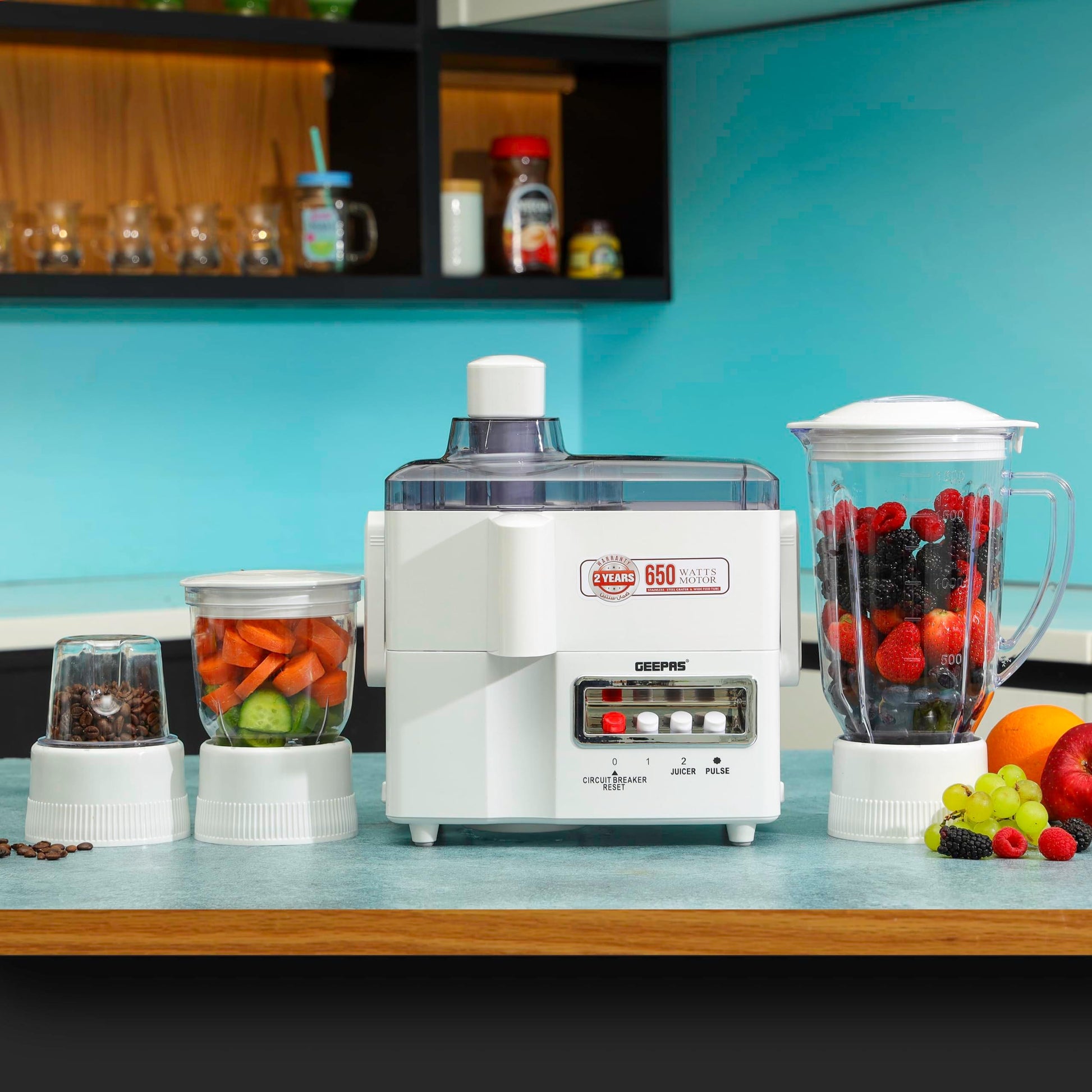 Geepas GSB6147 4-in-1 Food Processor – 650W Power for Effortless Cooking - LIFE STORES UGANDA