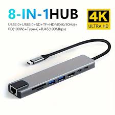 Type-C,  8-in-1 USB-C Hub – Power, Ports & 4K in Your Pocket