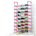 8-Layer Metallic Shoe Rack - Steel Storage Organizer with Space-Saving Design