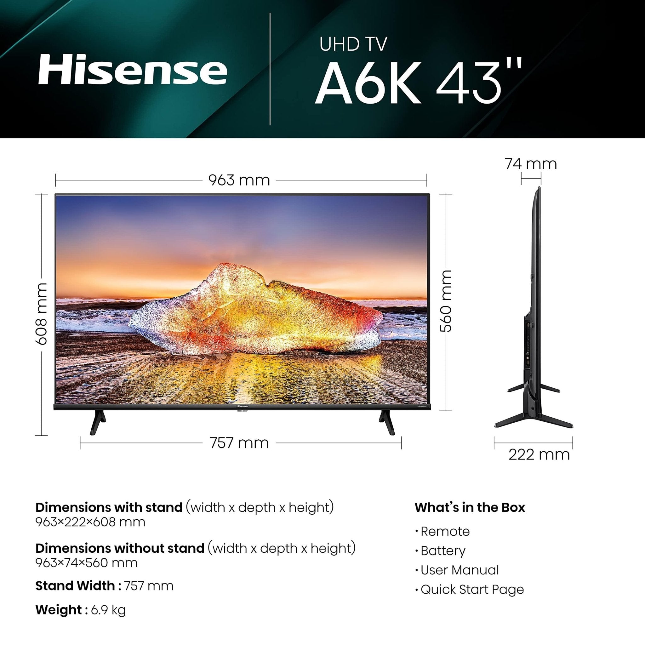 Hisense 43A4K VIDAA Smart TV – 43-Inch Full HD, Direct Full Array, Dolby Vision, Pixel Tuning, and Share-to-TV - LIFE STORES UGANDA