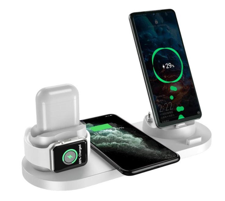 6-in-1 Wireless Charger Dock Station for iPhone, Phone, and Watch – Fast Charging Pad - LIFE STORES UGANDA