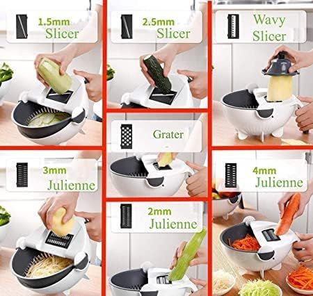 9-in-1 Vegetable Slicer & Chopper – Fast Easy Food Prep, Multi-Blade Cutting, Time-Saving Kitchen Tool