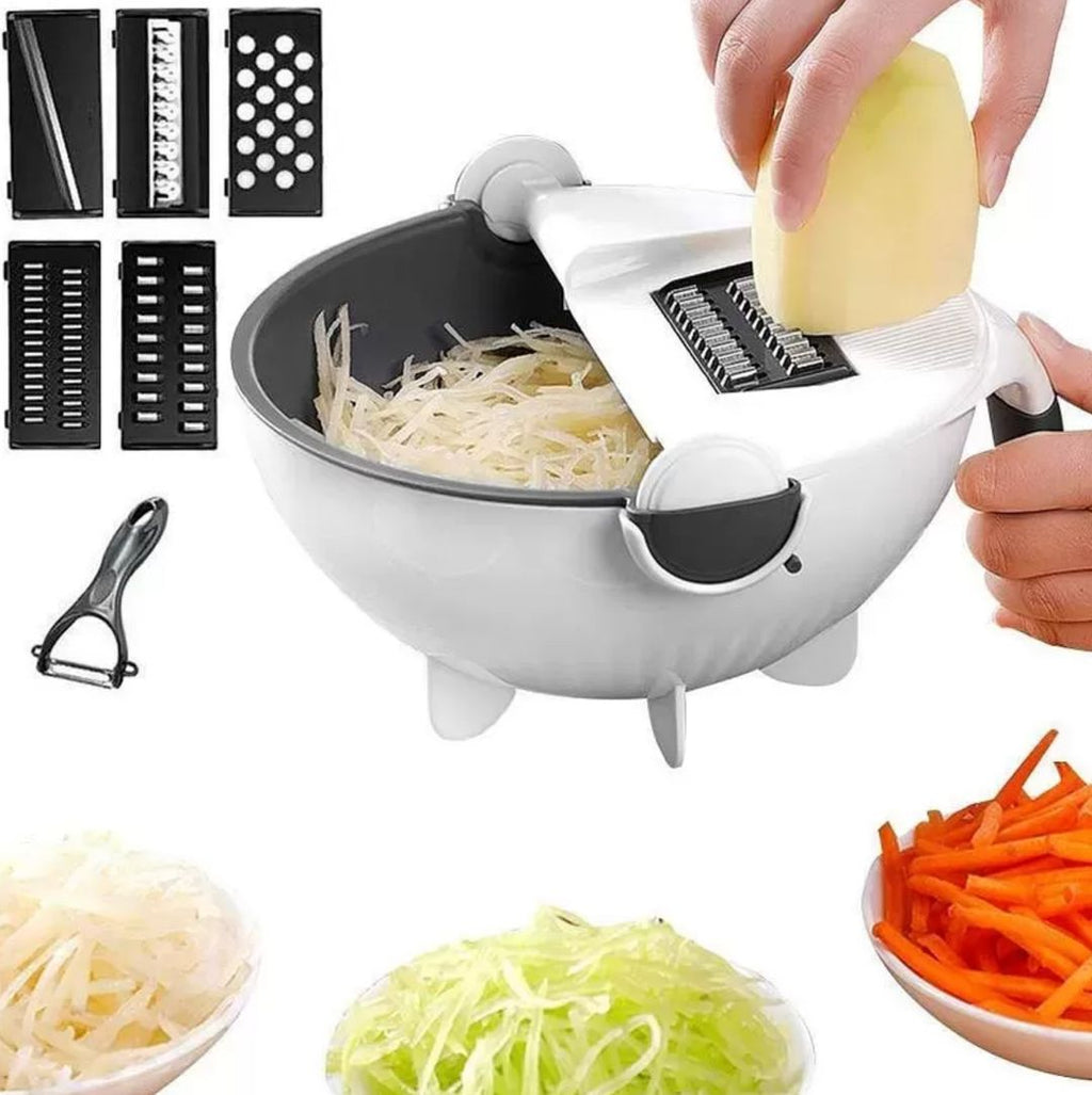 9-in-1 Vegetable Slicer & Chopper – Fast Easy Food Prep, Multi-Blade Cutting, Time-Saving Kitchen Tool