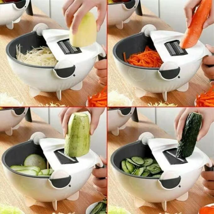 9-in-1 Vegetable Slicer & Chopper – Fast Easy Food Prep, Multi-Blade Cutting, Time-Saving Kitchen Tool