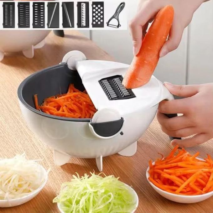 9-in-1 Vegetable Slicer & Chopper – Fast Easy Food Prep, Multi-Blade Cutting, Time-Saving Kitchen Tool