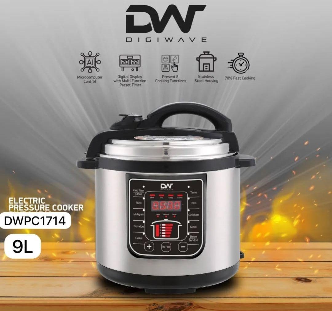 Digi Wave DWPC-1714 9L Electric Pressure Cooker | Fast Cooking, Multiple Functions & Safety Features – 1300W - LIFE STORES UGANDA