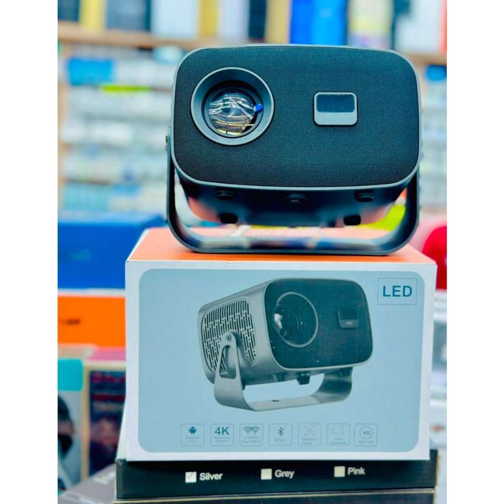 A10 Android Smart Mini Projector 720P Native 200 ANSI Lumens Android 11 WiFi 6 Auto Focus Home Theater Projector