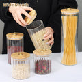 Set of 5 Coffee Bar Storage Jars – Airtight Glass Containers with Bamboo Lids