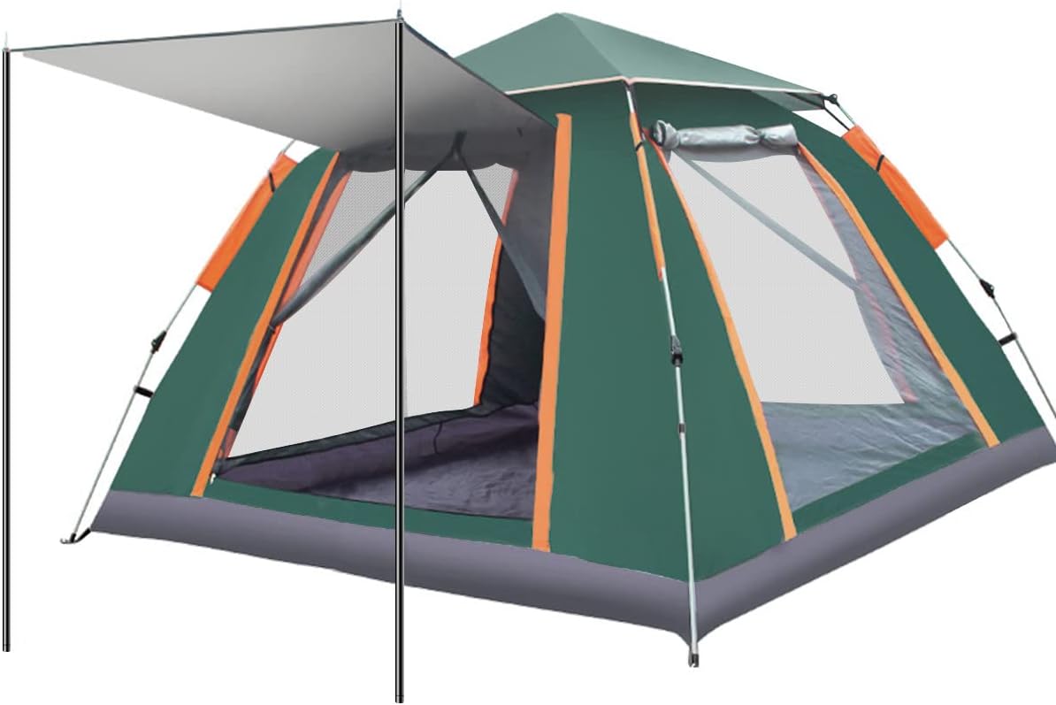 Merdia Automatic Hydraulic Pop-Up Tent – 3-4 Person Waterproof Camping Tent-Shelter with Sunshade, UV Protection & Instant Setup