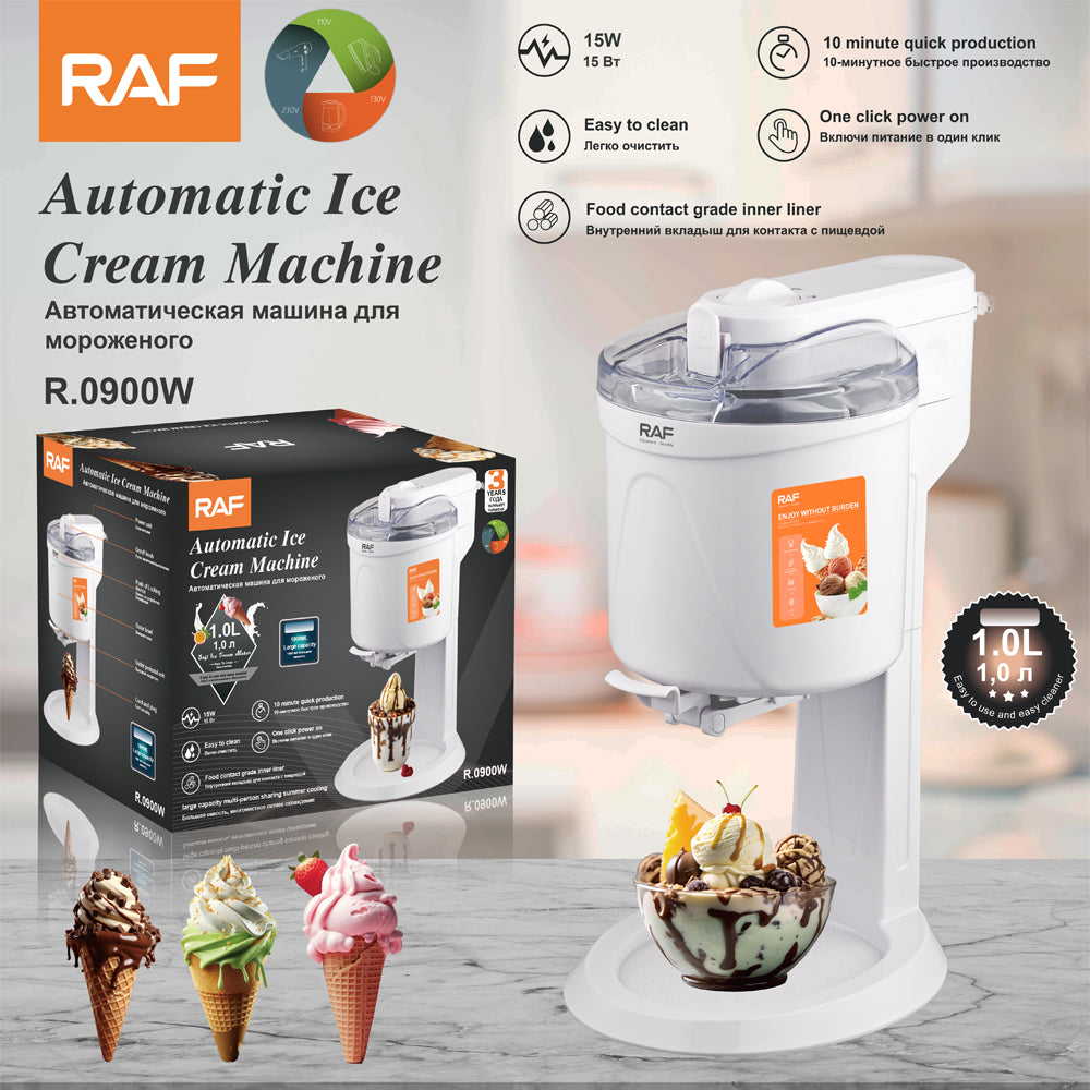 RAF Automatic Ice Cream Maker | 1L Homemade Frozen Dessert Machine (Model R.0901R)