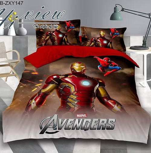3-Piece Avengers Iron Man Duvet Set | Kids Superhero Bedding Collection