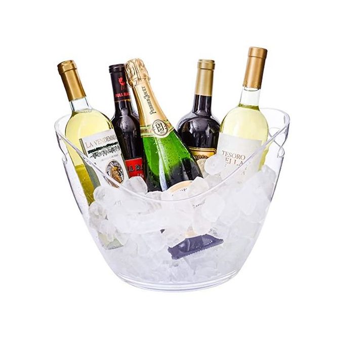 8L Clear Acrylic Ice Bucket | Large Party Drink Chiller for Wine & Champagne
