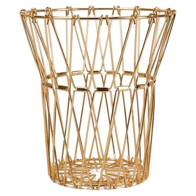 Balvi Multi-Form Adjustable Metal Fruit Basket – Collapsible Gold Geometric Display Bowl