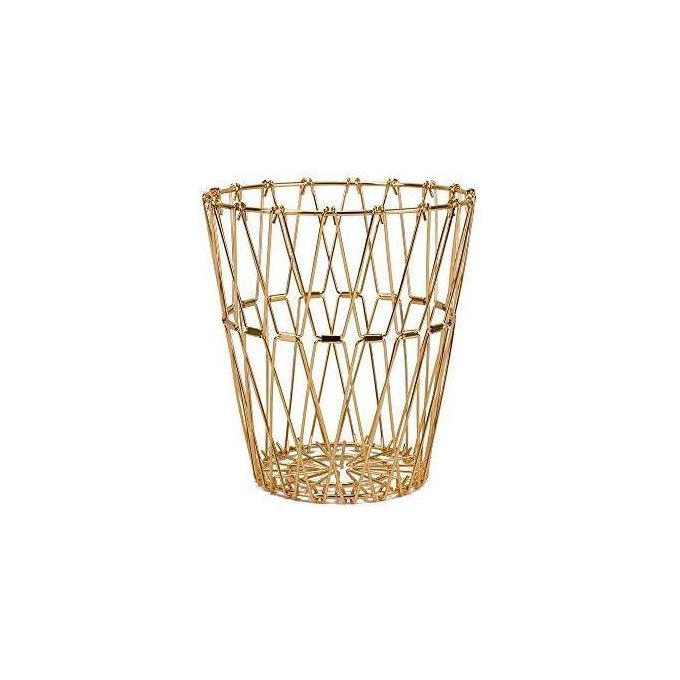 Balvi Multi-Form Adjustable Metal Fruit Basket – Collapsible Gold Geometric Display Bowl