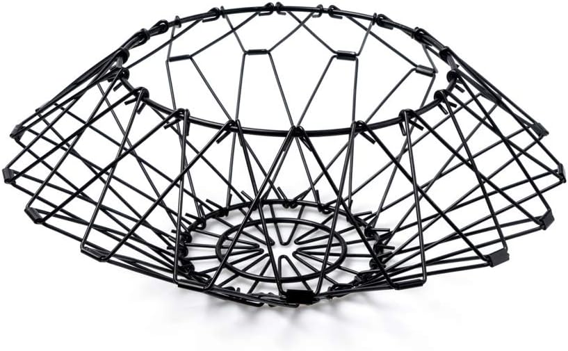 Balvi Multi-Form Adjustable Metal Fruit Basket – Collapsible Gold Geometric Display Bowl