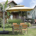 3M Adjustable Outdoor Cantilever Umbrella with Stand & Base Waterproof Patio Parasol