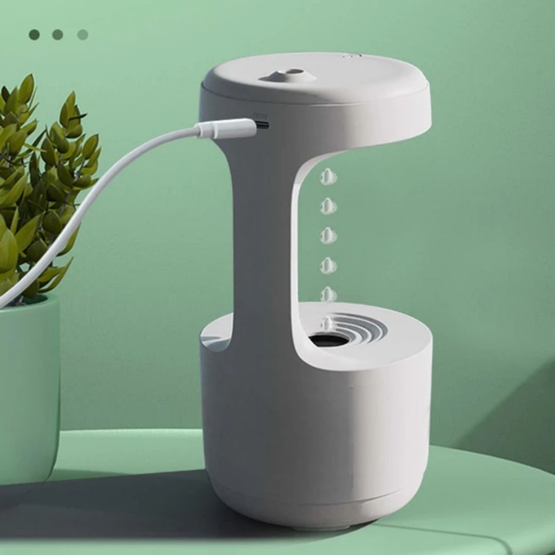 Anti-Gravity Levitating Water Droplet Humidifier – 800ml with Clock & Auto Shut-Off