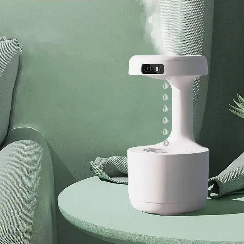 Anti-Gravity Levitating Water Droplet Humidifier – 800ml with Clock & Auto Shut-Off
