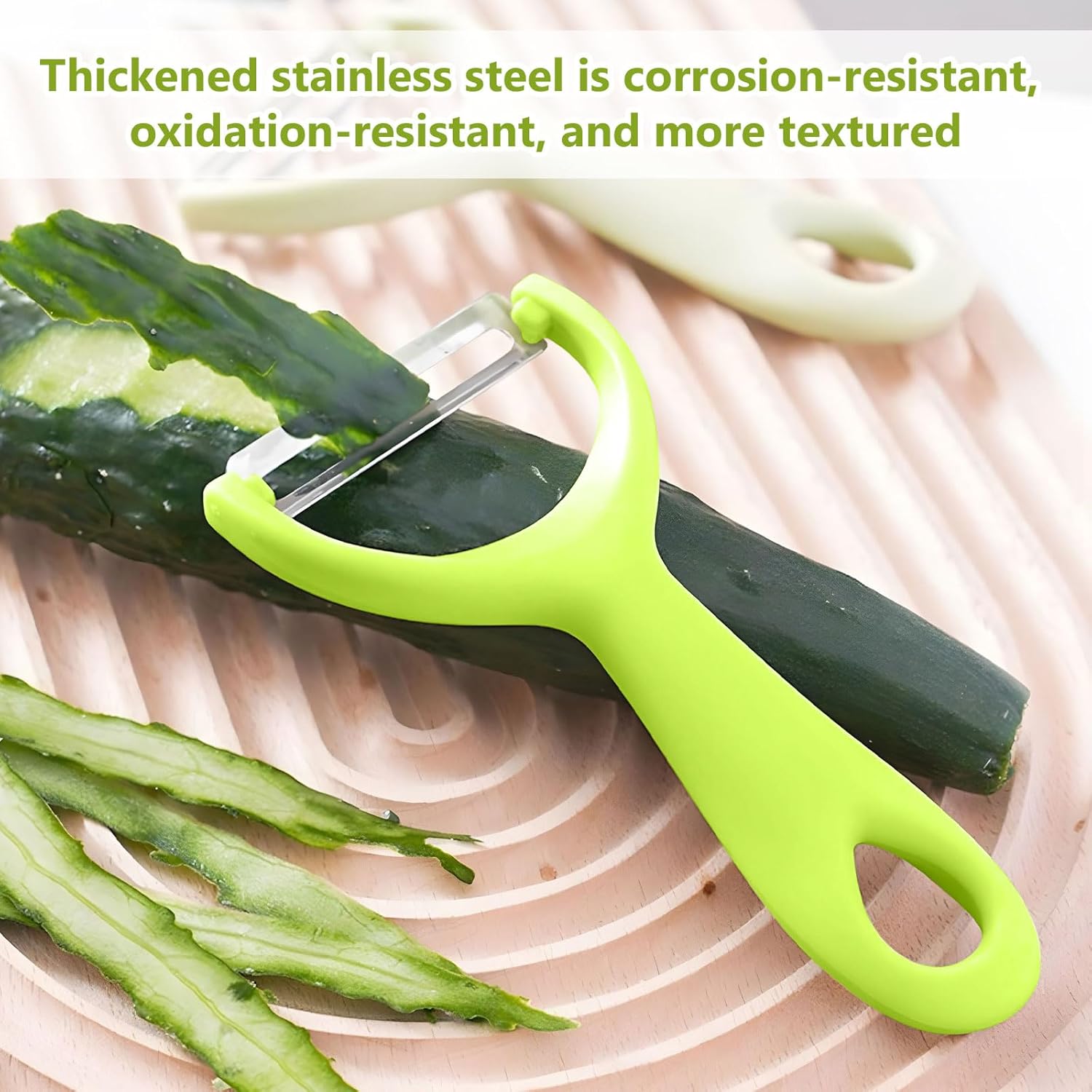 Stainless Steel Vegetable Peeler – Ergonomic Swivel Blade | Non-Slip Grip | Dishwasher Safe (Green)