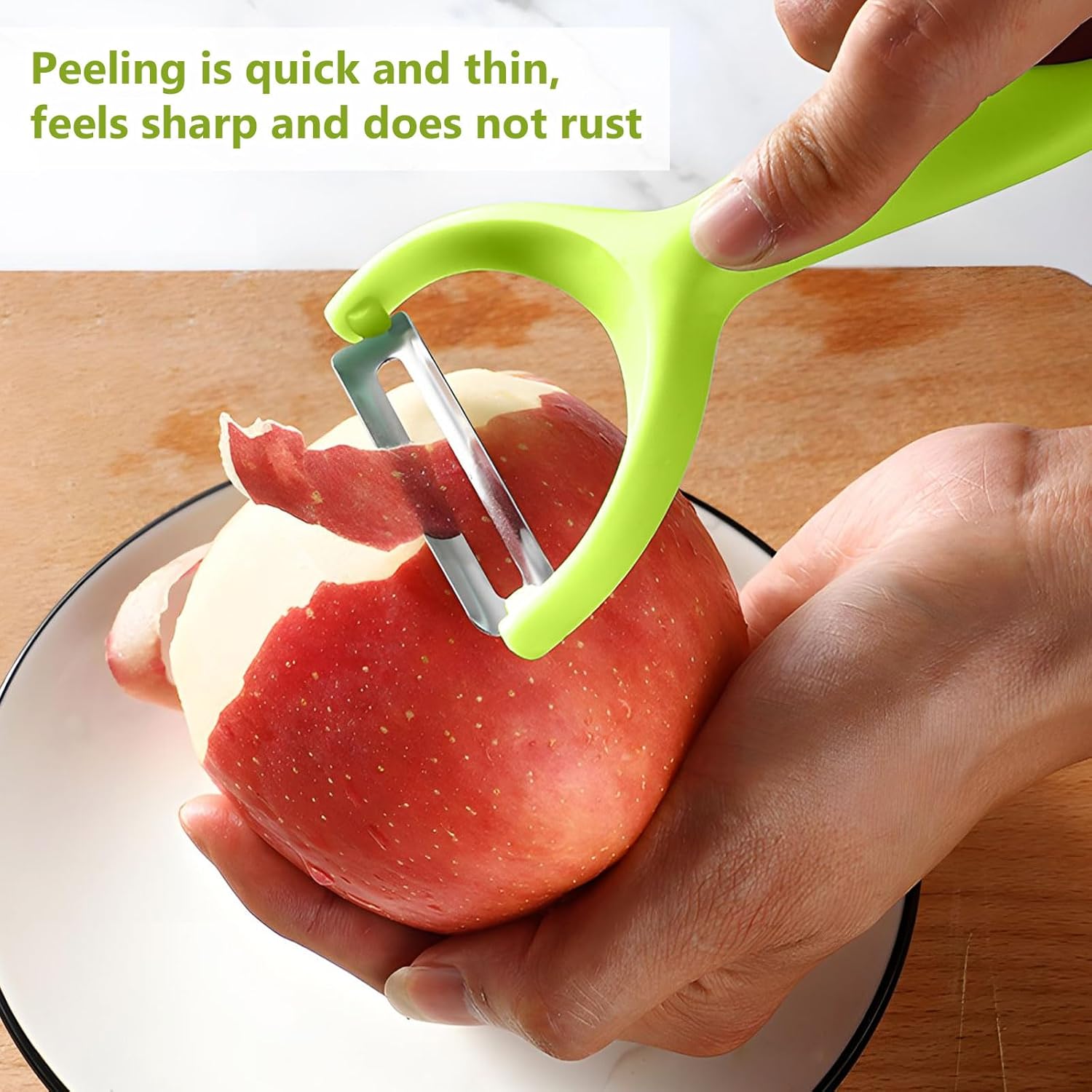 Stainless Steel Vegetable Peeler – Ergonomic Swivel Blade | Non-Slip Grip | Dishwasher Safe (Green)