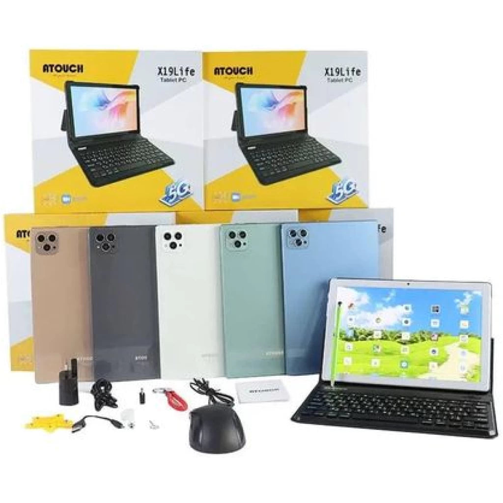 Atouch X19 Life Tablet | 10" 8GB RAM 512GB Storage 5G Android with Keyboard