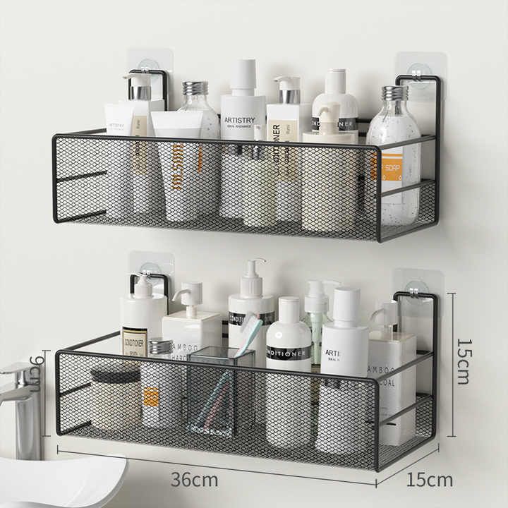 No-Drill Bathroom Shower Caddy – Adjustable Wall-Mounted Shelf, Adhesive Storage Rack for Shampoo, Soap, and Toiletries, Modern Space-Saving Design