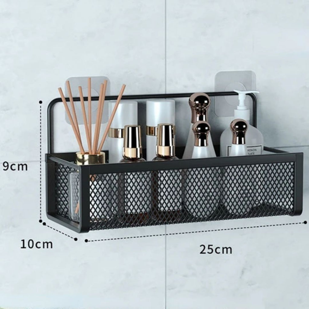 No-Drill Bathroom Shower Caddy – Adjustable Wall-Mounted Shelf, Adhesive Storage Rack for Shampoo, Soap, and Toiletries, Modern Space-Saving Design