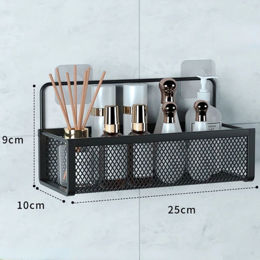 No-Drill Bathroom Shower Caddy – Adjustable Wall-Mounted Shelf, Adhesive Storage Rack for Shampoo, Soap, and Toiletries, Modern Space-Saving Design