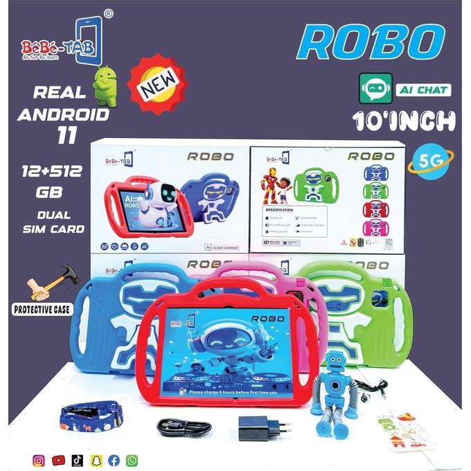 BEBE TAB Robo Tablet | 10" Android 11 Kids Learning Tablet 12GB+512GB