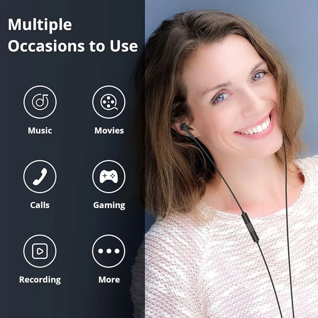 BOOM BERRY Wired Earphones – Hi-Res Audio, Noise-Isolating, Built-In Mic & In-Line Controls