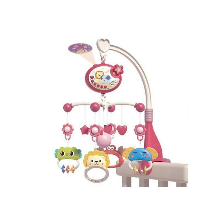 Crib Mobile with Music Box & Night Light | Bed Bell Hanging Holder with 20+ Songs, Stories & Lights | Musical Mobile for Newborn 6+ Months, Arch Holder