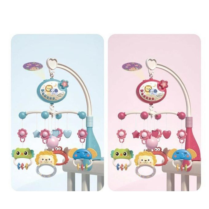 Crib Mobile with Music Box & Night Light | Bed Bell Hanging Holder with 20+ Songs, Stories & Lights | Musical Mobile for Newborn 6+ Months, Arch Holder