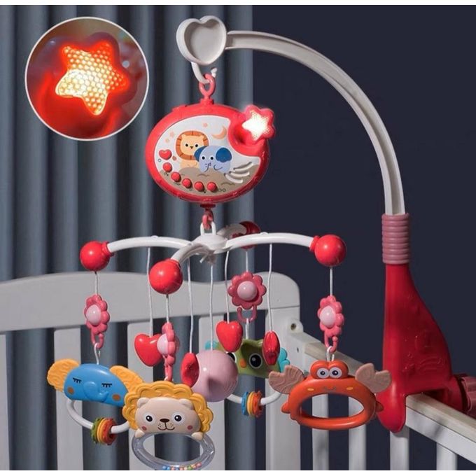 Crib Mobile with Music Box & Night Light | Bed Bell Hanging Holder with 20+ Songs, Stories & Lights | Musical Mobile for Newborn 6+ Months, Arch Holder