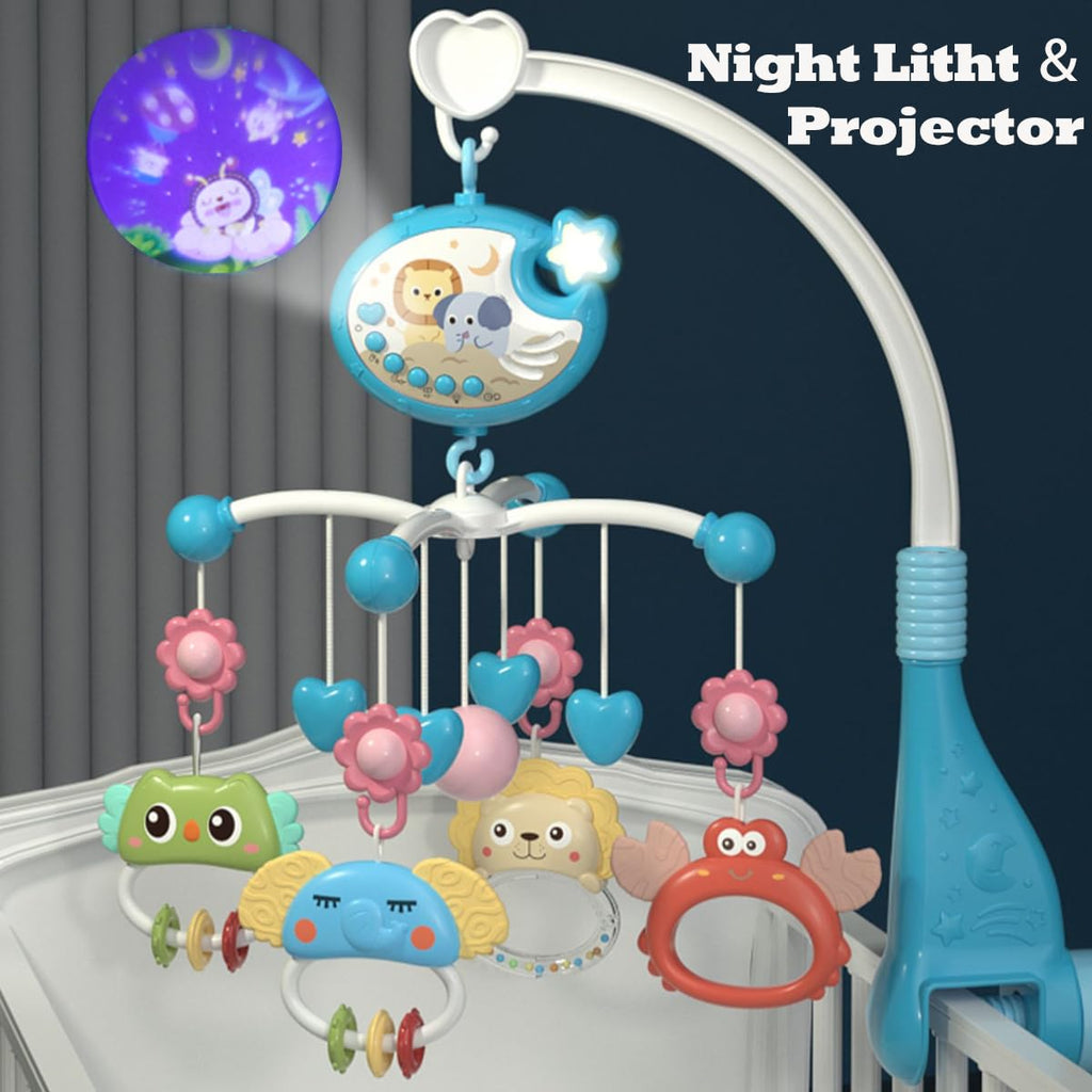 Baby Crib Mobile with Music & Light | Remote Control, Projector, 400 Lullabies, 360° Rotating Rattles | Timer & Night Light for Newborns 0-24 Months