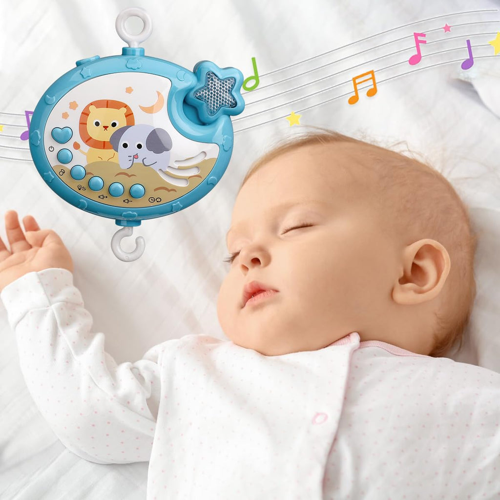 Baby Crib Mobile with Music & Light | Remote Control, Projector, 400 Lullabies, 360° Rotating Rattles | Timer & Night Light for Newborns 0-24 Months