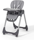 Kidilo Baby Dining Chair 2-in-1 | Height Adjustable, Foldable with 360° Swivel Wheels | 5-Point Safety Strap, Converts to Rocker/Crib | Suitable 6 Months to 6 Years