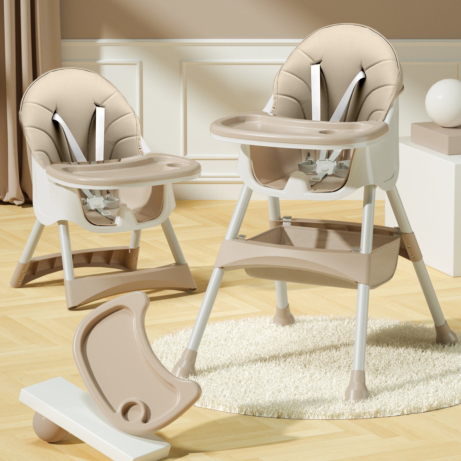 Baby High Chair 3 in 1 | Unique Convertible Feeding Chair for Kids & Toddlers | Reclining Infant Chair to Booster Seat