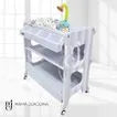 Baby Bathtub and Changing Table 2-in-1 | Portable Diaper Changing Station with Foldable Stand, Wheels & Storage | For Newborn & Infant Nursery