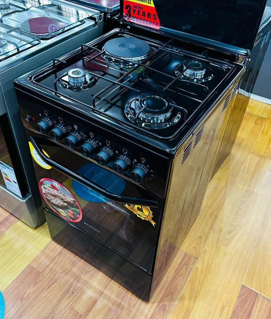 Blueflame 50x50cm Gas Cooker – 3 Gas Burners, 1 Electric Plate, & Electric Oven - LIFE STORES UGANDA
