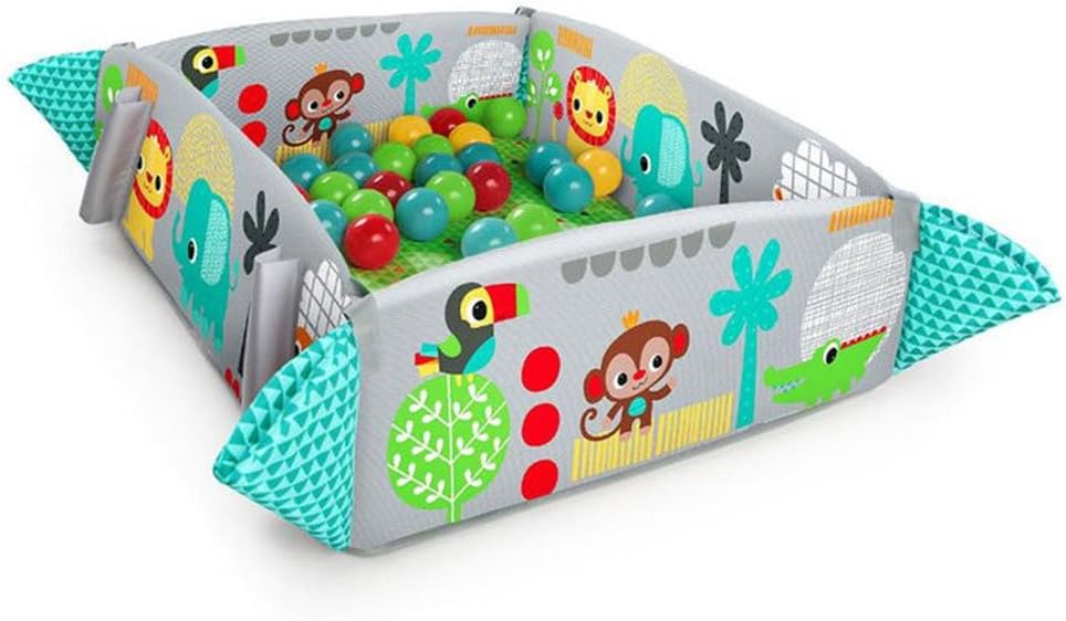 Bright Starts 5-in-1 Your Way Ball Play Activity Gym & Ball Pit | Jumbo Play Mat for Newborn to Toddler | Tummy Time to Ball Pit Play