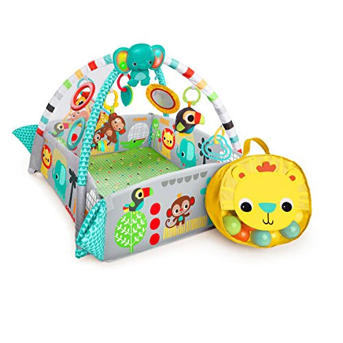 Play Mat and Convertible Ball Pit for Babies | Generous Size Activity Mat for Tummy Time to Sitting Play | Folds into Ball Pit with Balls Included